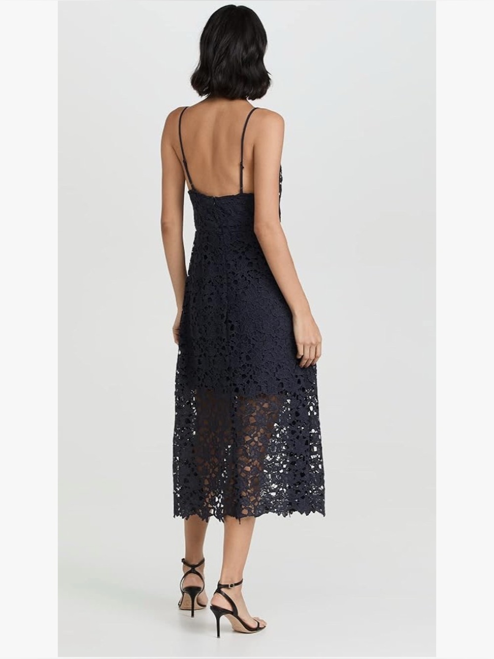 ASTR Navy Lace Midi Dress - Picture 6 of 12